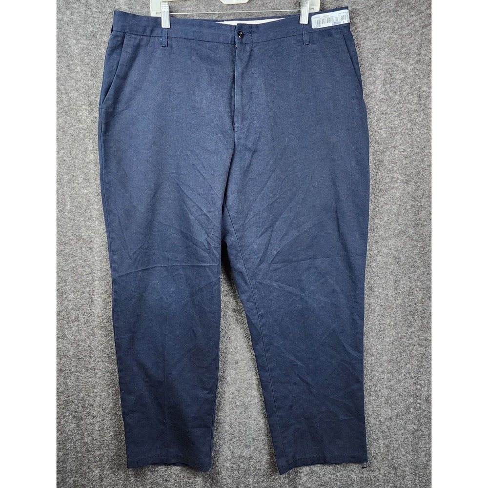 Cintas ComfortFLEX Work Pants Men 40 Navy Blue Straight Leg Polyester Cotton